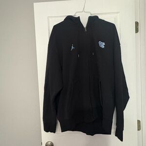 Jordan UNC Football Zip Up Hoodie Mens 3XL Black Team Issued Orange Bowl Jacket